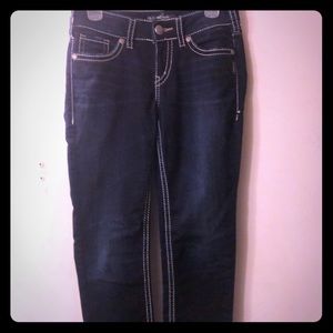 Silver mid skinny jeans